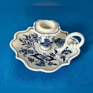 Blue and White Floral Ceramic Candle Holder